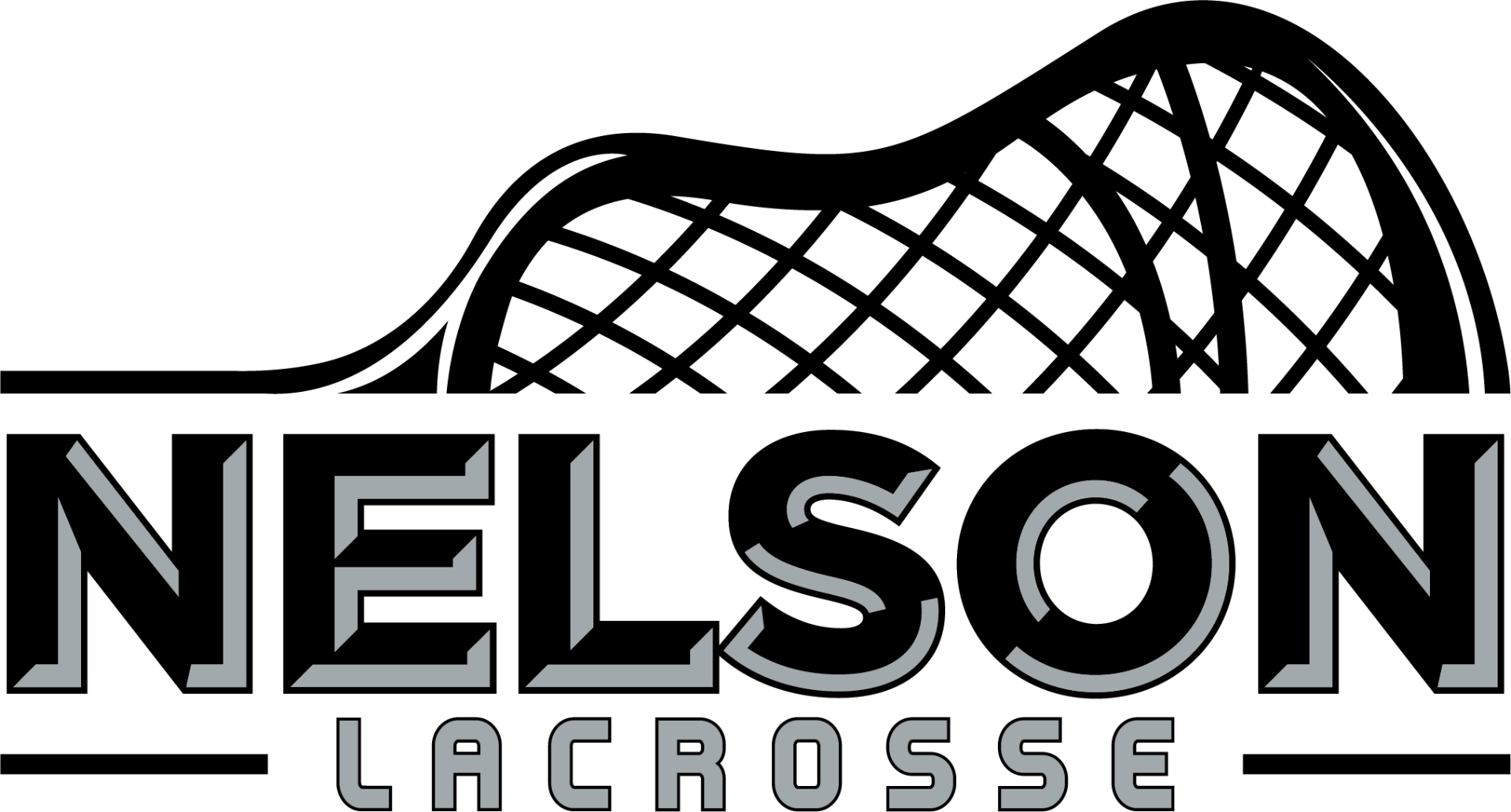 Nelson Lacrosse logo with a lacrosse stick and ball design.